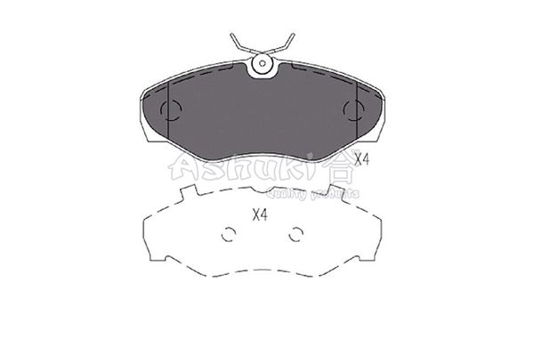 ASHUKI Piduriklotsi komplekt,ketaspidur N009-58