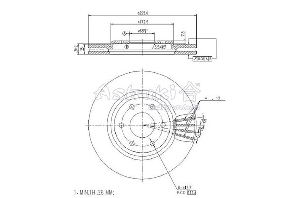 ASHUKI Тормозной диск N013-93