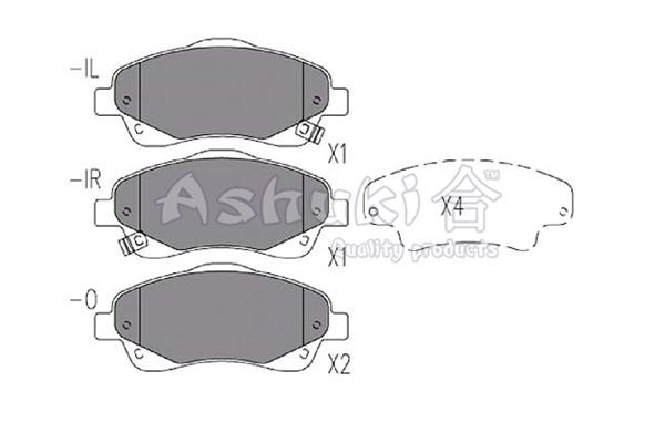 ASHUKI Комплект тормозных колодок, дисковый тормоз T112-58