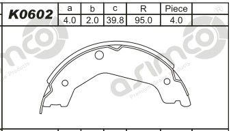 ASIMCO Piduriklotside komplekt K0602