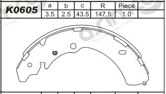 ASIMCO Piduriklotside komplekt K0605