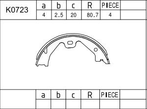 ASIMCO Piduriklotside komplekt K0723