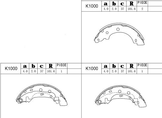 ASIMCO Piduriklotside komplekt K1000