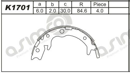 ASIMCO Piduriklotside komplekt K1701