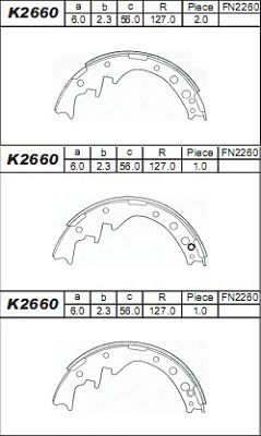 ASIMCO Piduriklotside komplekt K2660