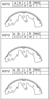 ASIMCO Piduriklotside komplekt K3712