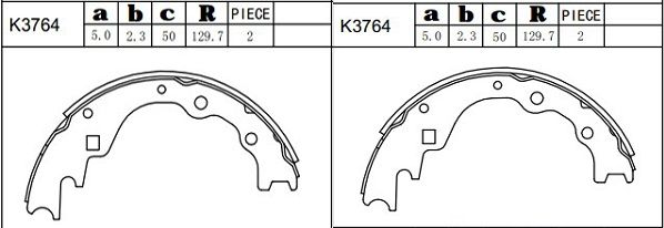 ASIMCO Комплект тормозных колодок K3764