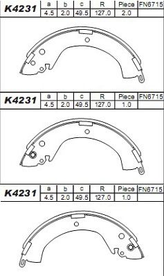 ASIMCO Piduriklotside komplekt K4231