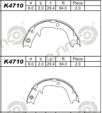 ASIMCO Piduriklotside komplekt K4710