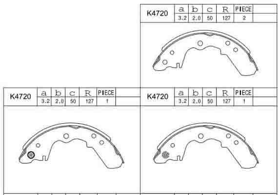 ASIMCO Piduriklotside komplekt K4720