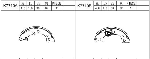 ASIMCO Комплект тормозных колодок K7710