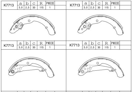 ASIMCO Piduriklotside komplekt K7713