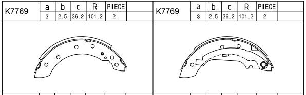 ASIMCO Piduriklotside komplekt K7769