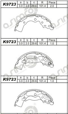 ASIMCO Комплект тормозных колодок K9723