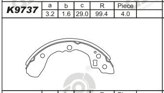 ASIMCO Piduriklotside komplekt K9737