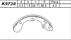 ASIMCO Piduriklotside komplekt K9738