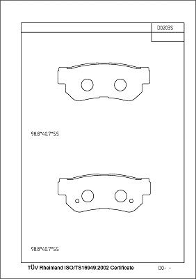 ASIMCO Piduriklotsi komplekt,ketaspidur KD0203S