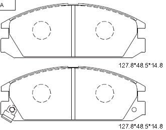 ASIMCO Комплект тормозных колодок, дисковый тормоз KD1721