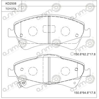 ASIMCO Piduriklotsi komplekt,ketaspidur KD2508