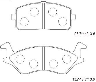 ASIMCO Комплект тормозных колодок, дисковый тормоз KD2736