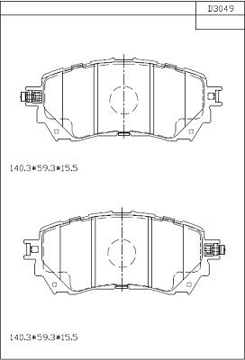 ASIMCO Piduriklotsi komplekt,ketaspidur KD3049