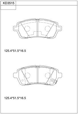 ASIMCO Комплект тормозных колодок, дисковый тормоз KD3515