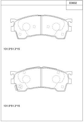 ASIMCO Piduriklotsi komplekt,ketaspidur KD3602