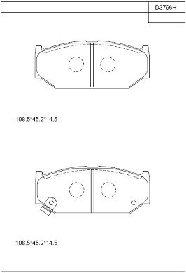 ASIMCO Piduriklotsi komplekt,ketaspidur KD3796H