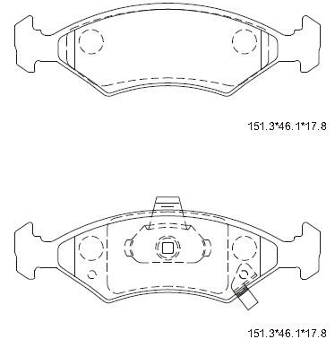 ASIMCO Piduriklotsi komplekt,ketaspidur KD4707