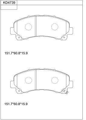 ASIMCO Piduriklotsi komplekt,ketaspidur KD4739