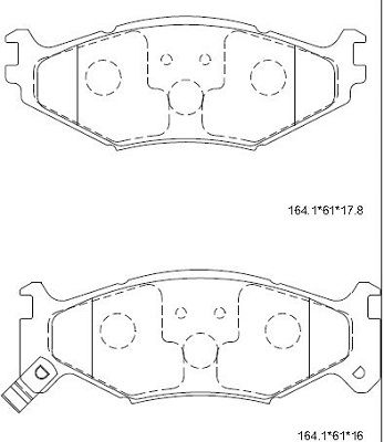 ASIMCO Комплект тормозных колодок, дисковый тормоз KD6301