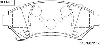 ASIMCO Комплект тормозных колодок, дисковый тормоз KD6718