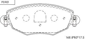 ASIMCO Piduriklotsi komplekt,ketaspidur KD6731