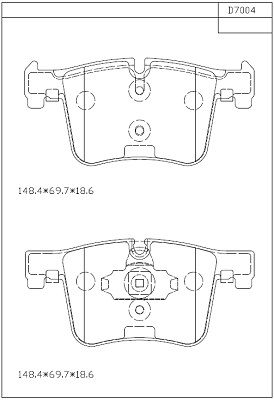 ASIMCO Piduriklotsi komplekt,ketaspidur KD7004