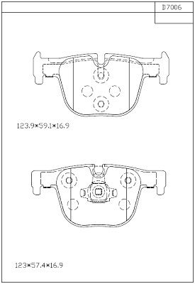 ASIMCO Piduriklotsi komplekt,ketaspidur KD7006