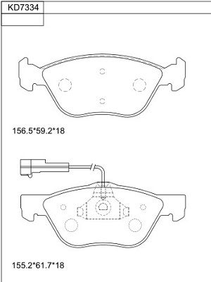 ASIMCO Piduriklotsi komplekt,ketaspidur KD7334