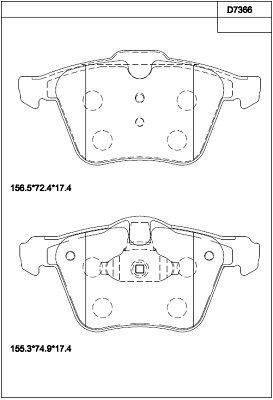 ASIMCO Piduriklotsi komplekt,ketaspidur KD7366