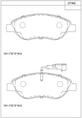 ASIMCO Комплект тормозных колодок, дисковый тормоз KD7368