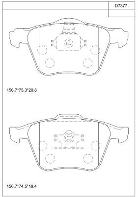 ASIMCO Комплект тормозных колодок, дисковый тормоз KD7377