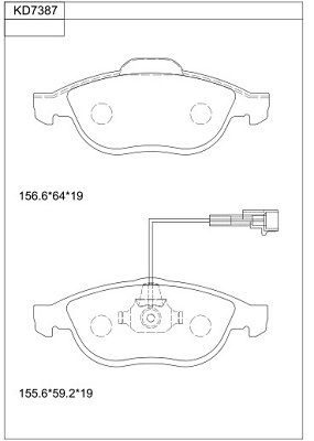 ASIMCO Piduriklotsi komplekt,ketaspidur KD7387