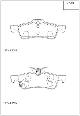 ASIMCO Комплект тормозных колодок, дисковый тормоз KD7394