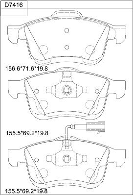 ASIMCO Piduriklotsi komplekt,ketaspidur KD7416