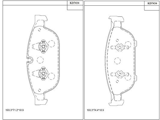 ASIMCO Комплект тормозных колодок, дисковый тормоз KD7434