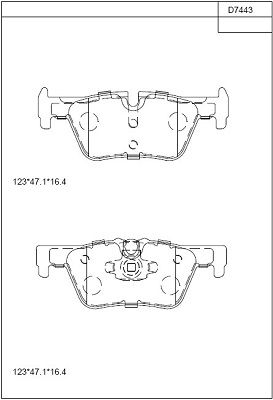 ASIMCO Piduriklotsi komplekt,ketaspidur KD7443