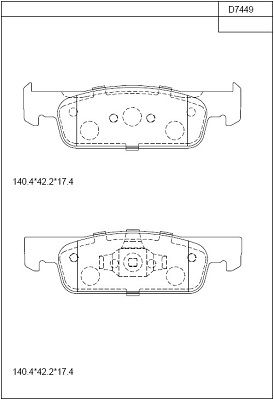 ASIMCO Комплект тормозных колодок, дисковый тормоз KD7449