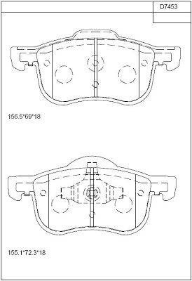 ASIMCO Комплект тормозных колодок, дисковый тормоз KD7453