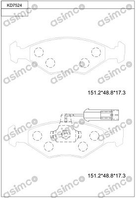 ASIMCO Комплект тормозных колодок, дисковый тормоз KD7524