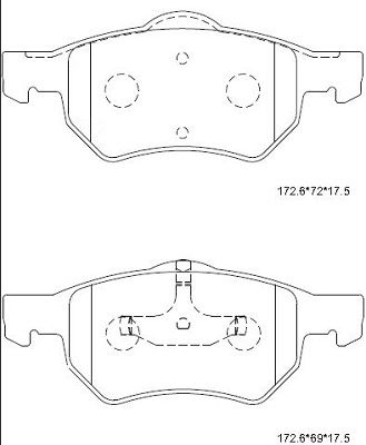 ASIMCO Piduriklotsi komplekt,ketaspidur KD7525