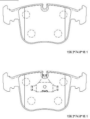 ASIMCO Комплект тормозных колодок, дисковый тормоз KD7582