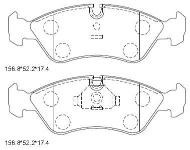 ASIMCO Piduriklotsi komplekt,ketaspidur KD7707